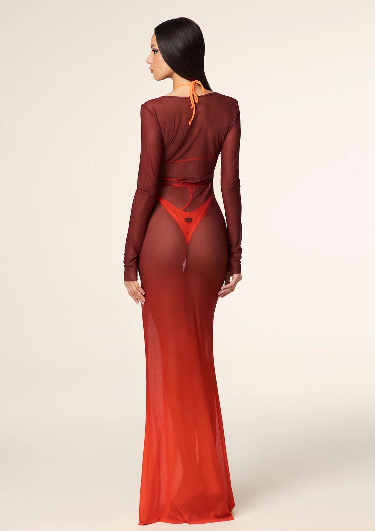 Vestito lungo Donna F**K Degradè Rosso